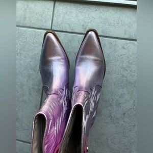 Stivali New York boots leather pink metallic